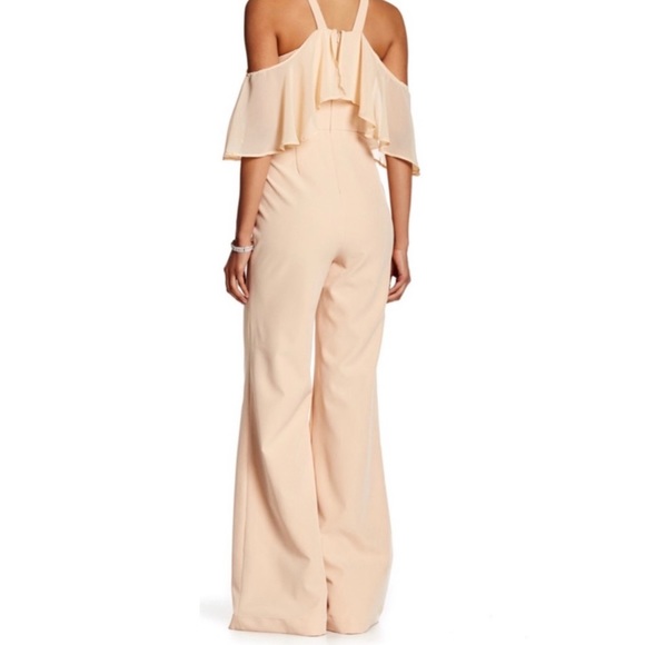 NEW JAY X JAYGODFREY BEIGE COLD-SHOULDER JUMPSUIT - Picture 5 of 6